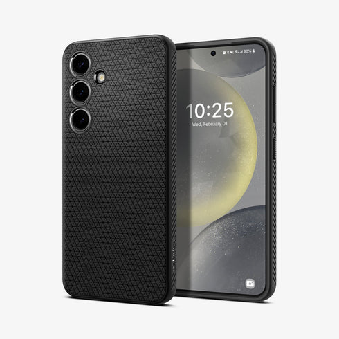 ACS07287 - Galaxy S24 Ultra Case Liquid Air in Matte Black showing the back